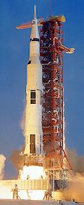 A white Saturn V rocket