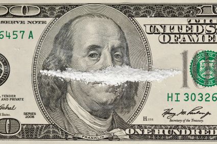 cocaine on money