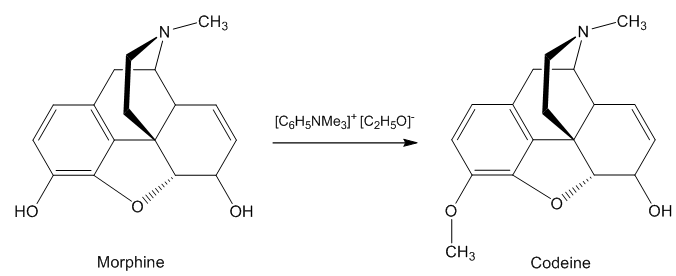 Synthesis of codeine from morphine