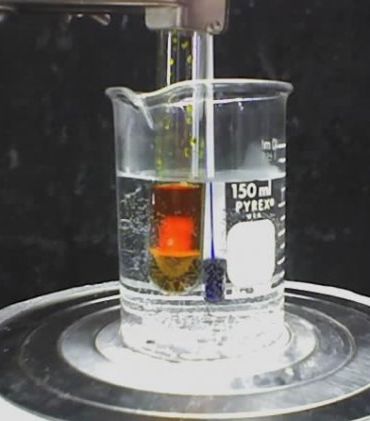 The colour-change test for carbonyls (from: https://upload.wikimedia.org/wikipedia/commons/f/f9/24-dinitrophenylhydrazonederiv.jpg)