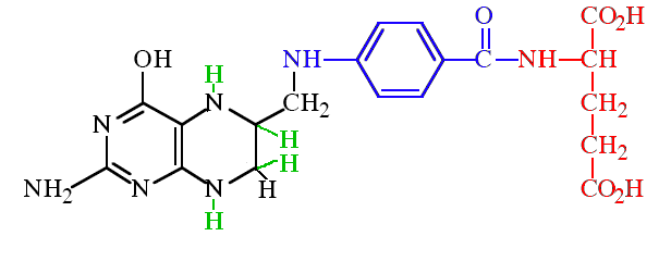 tetrahydrofolic acid - click for 3D structure