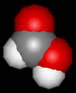 Spacefill of formic acid - click for VRML model