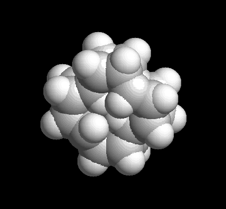 (spacefilling model of helvetane)