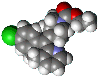 Loratidine - spacefill - click for 3D VRML structure