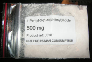A packet of JWH-018 powder