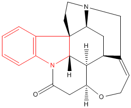 Strychnine, C21H22N2O2.