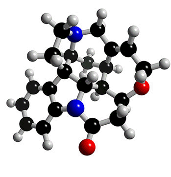 Strychnine. Image taken from http://www.3dchem.com/molecules.asp?ID=206