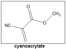 Structure of cyanoacrylate - click for 3D structure