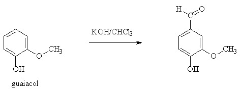 Reimer-Tiemann method to make vanillin