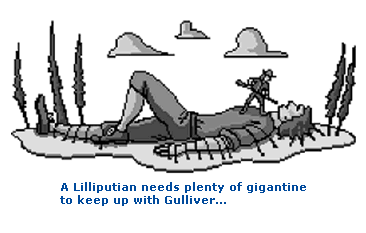 Gulliver the giant and Liliputians