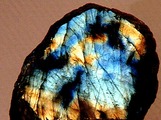 Labradorite mineral, exhibiting labradorescence
