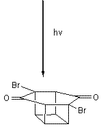 Irradiation, in benzene, with a mercury lamp initiates the intramolecular [2+2] cycloaddition reaction.