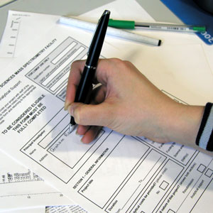 Filling in a form