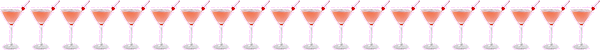 A row of pink drinks