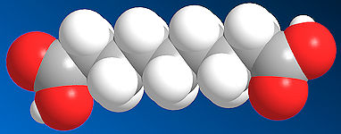 Spacefill of Azelaic acid