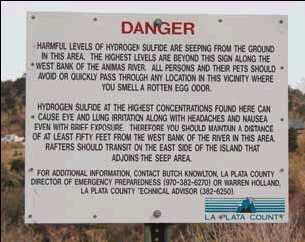 H2S warning sign