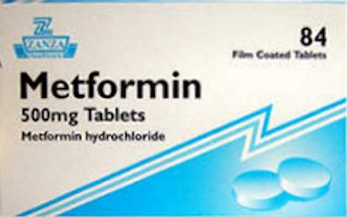 A packet of metformin