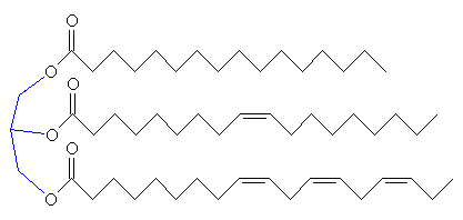 An unsaturated triglyceride - click for 3D structure