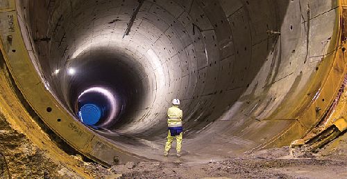 The Hallandsås tunnel under construction