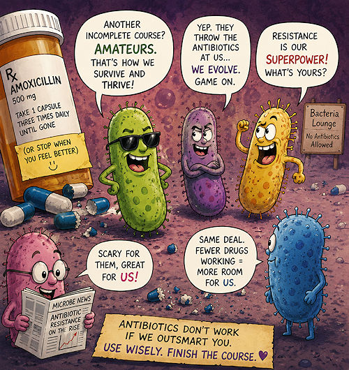 Bacteria cartoon