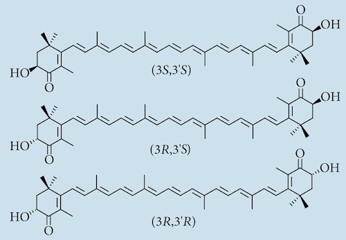 The three optical isomers of astaxanthin