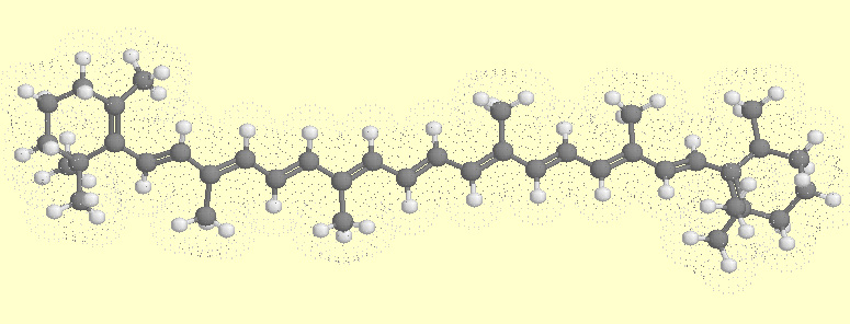 3d representation of beta-carotene