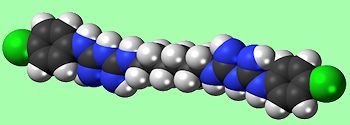 Spacefill model of chlorhexidine