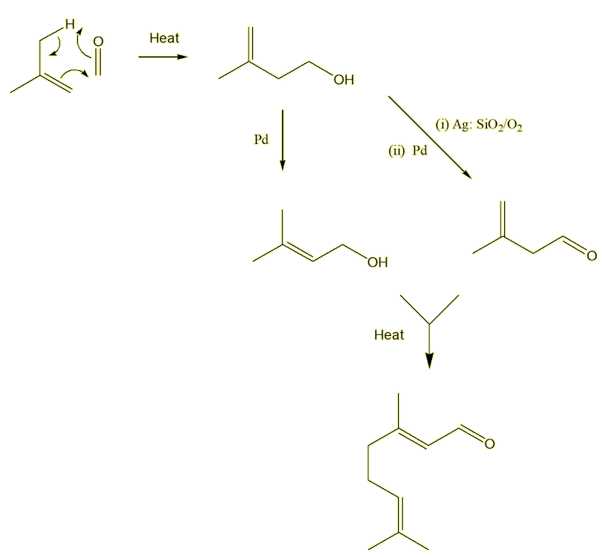 Industrial synthesis of citral