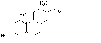 Structure of 5 alpha-androst-16-en-3 alpha-ol - click for 3D structure