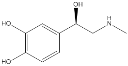 Epinephrine, C9H13NO3. Click for 3D structure.