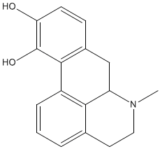 Apomorphine C17H17NO2, click for 3D VRML structure.