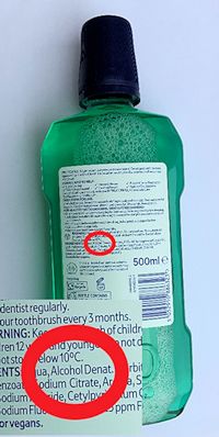 Ethanol in mouthwash