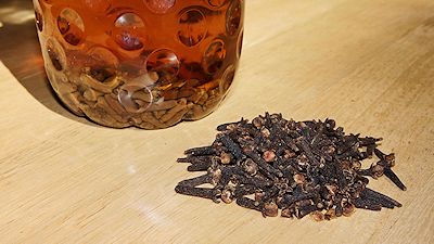 Cloves and a bottle of Oil of Cloves