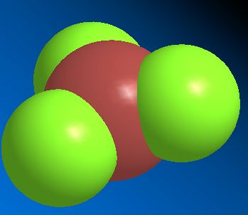 Spacefill model of FeCl3 structure