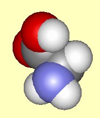 Spacefill molecule of glycine - click for 3D structure