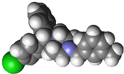 Meclizine - spacefill - click for 3D structure