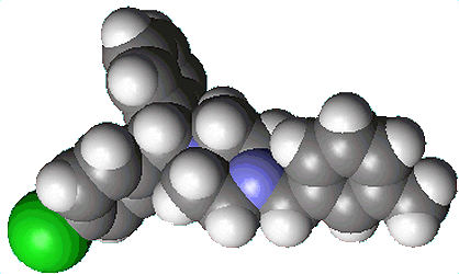 Meclizine - spacefill - click for 3D VRML structure