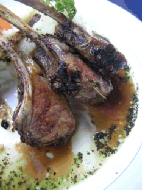 Lamb chop with mint sauce