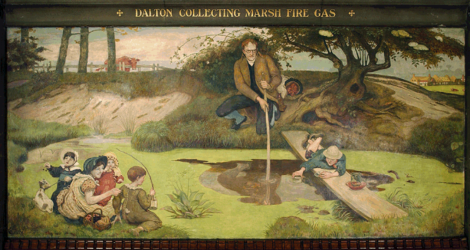 Dalton collecting marsh gas