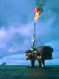 Oil rig burning off excess methane
