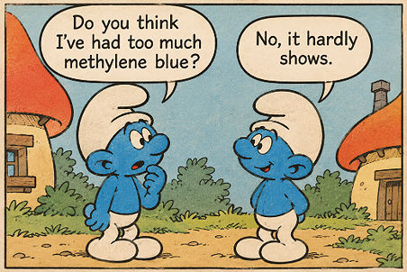 Cartoon smurfs being blue