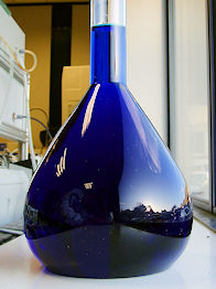 Methylene blue dissolved in water