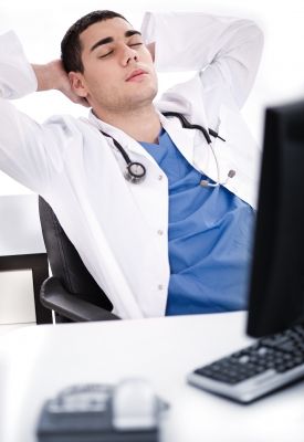 Overworked doctor