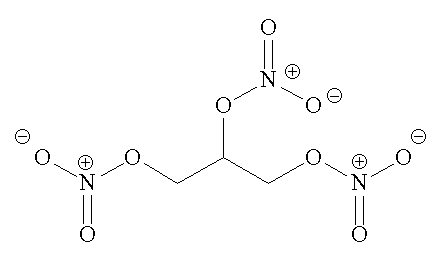 structure of nitroglycerine - click for 3D structure