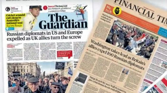 Newspaper reports of the diplomatic expulsions in March 2018