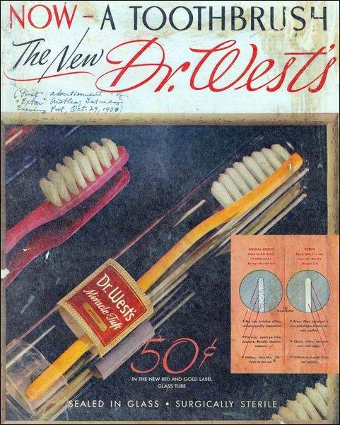 Advert for the first nylon toothbrush