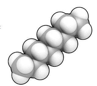 Spacefill model of octane