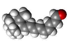 Spacefill stucture of cis-retinal