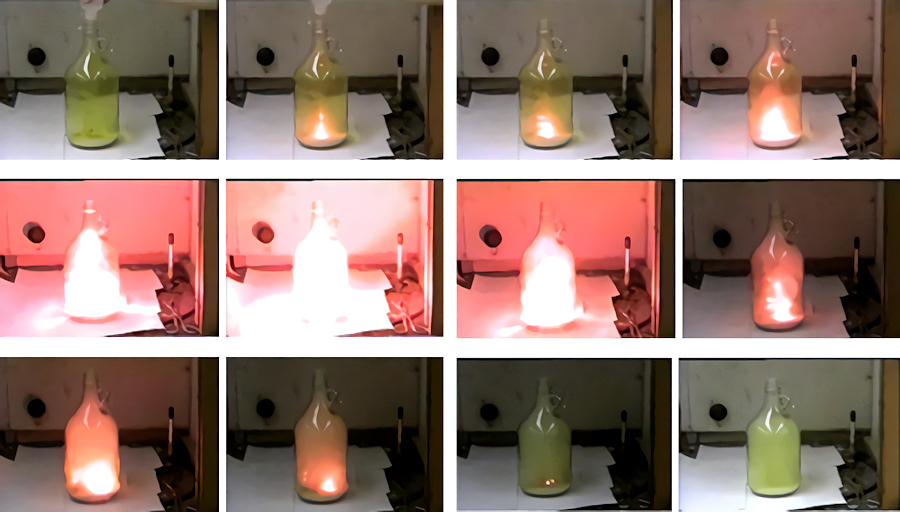 Reaction of sodium metal with chlorine gas to make salt