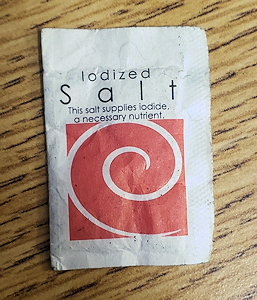 Packet of iodised salt